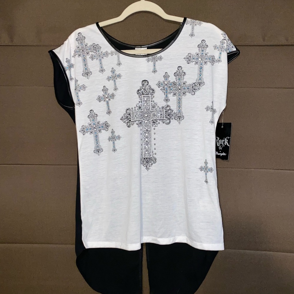 Black and white cross top